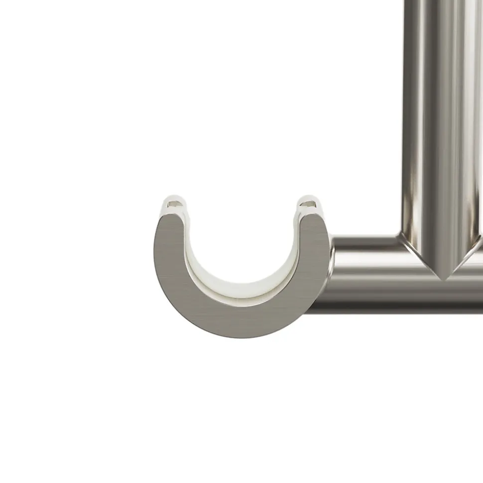 Support double tringle à rideau fixation plafond Athens métal gris chromé Ø16mm GoodHome