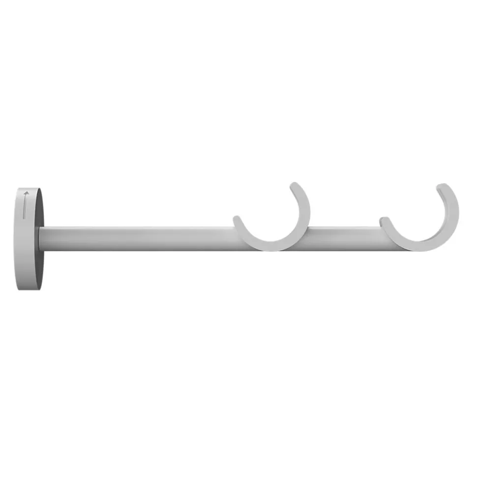 Support double tringle à rideau à percer Anafi métal blanc Ø19/28mm GoodHome