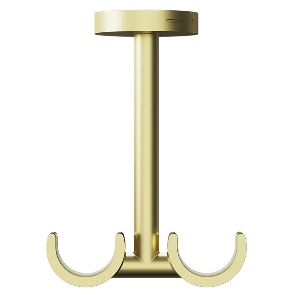 Support double tringle à rideau fixation plafond Elasa métal doré Ø19mm GoodHome