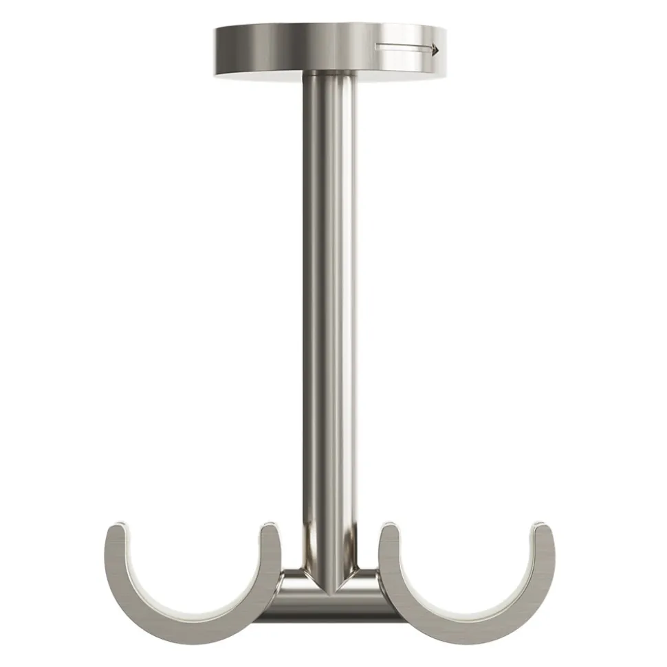 Support double tringle à rideau fixation plafond Athens métal gris chromé Ø19mm GoodHome
