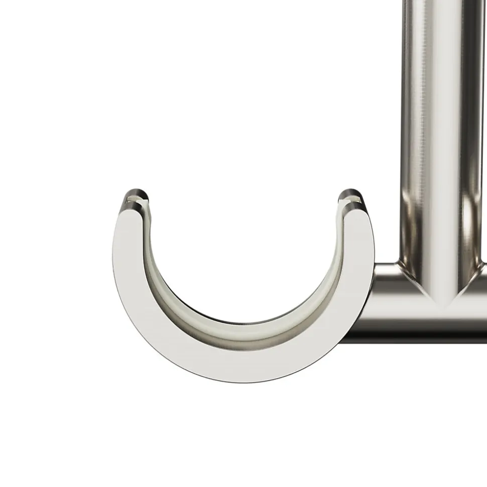 Support double tringle à rideau fixation plafond Athens métal gris chromé Ø19mm GoodHome