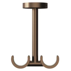 Support double tringle à rideau fixation plafond Kozani métal marron Ø19mm GoodHome