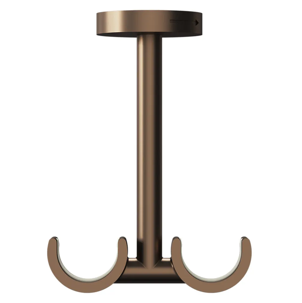 Support double tringle à rideau fixation plafond Kozani métal marron Ø19mm GoodHome