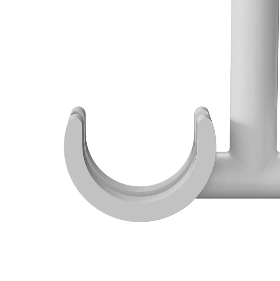 Support double tringle à rideau fixation plafond Anafi métal blanc Ø19/28mm GoodHome