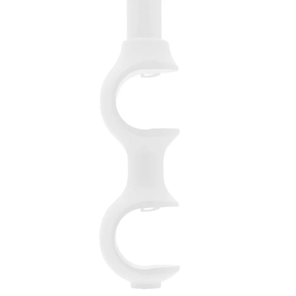 Support double tringle à rideau à percer Volos bois de hêtre blanc Ø28mm GoodHome