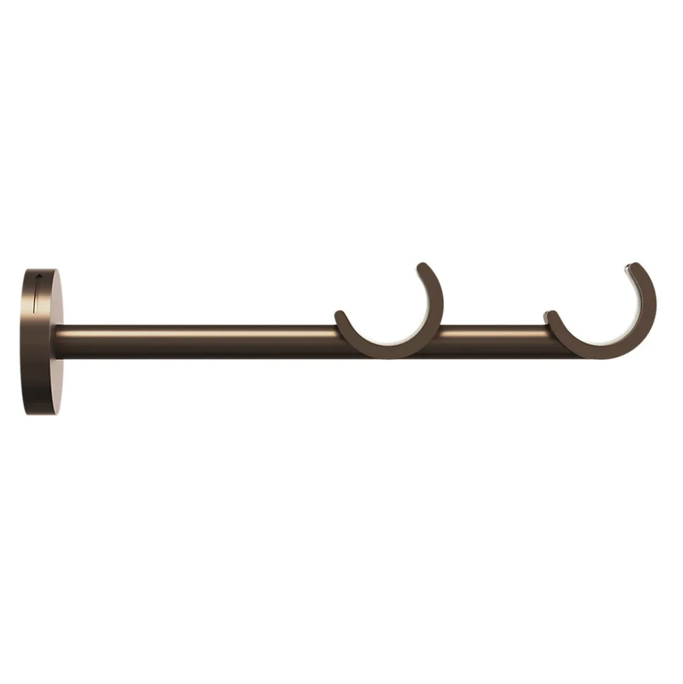 Support double tringle à rideau à percer Kozani métal marron Ø19mm GoodHome
