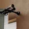 Support double tringle à rideau à percer Lamia bois de hêtre noir Ø28mm GoodHome