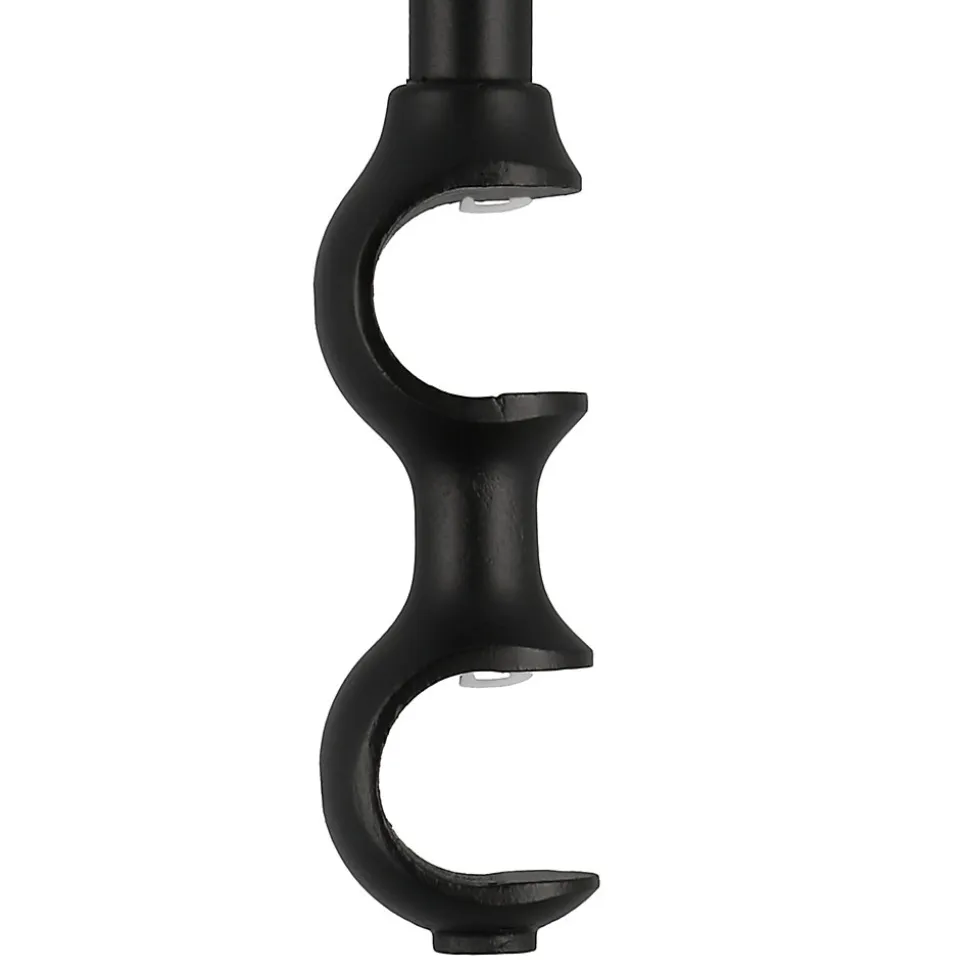Support double tringle à rideau à percer Lamia bois de hêtre noir Ø28mm GoodHome