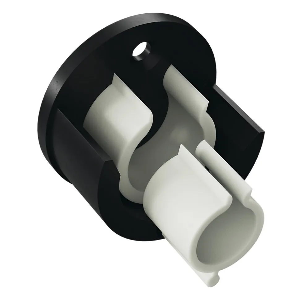 Support encastré pour barre à rideau GoodHome 19 mm Araxos noir