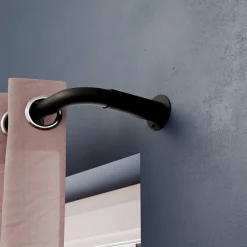 Support extensible coudé tringle à rideau Araxos métal noir Ø19mm GoodHome