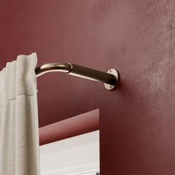 Support extensible coudé tringle à rideau Kozani métal marron Ø19mm GoodHome
