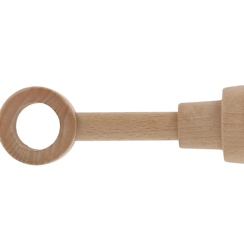 Support œil tringle à rideau extensible bois de hêtre beige Ø28mm L.85-130mm