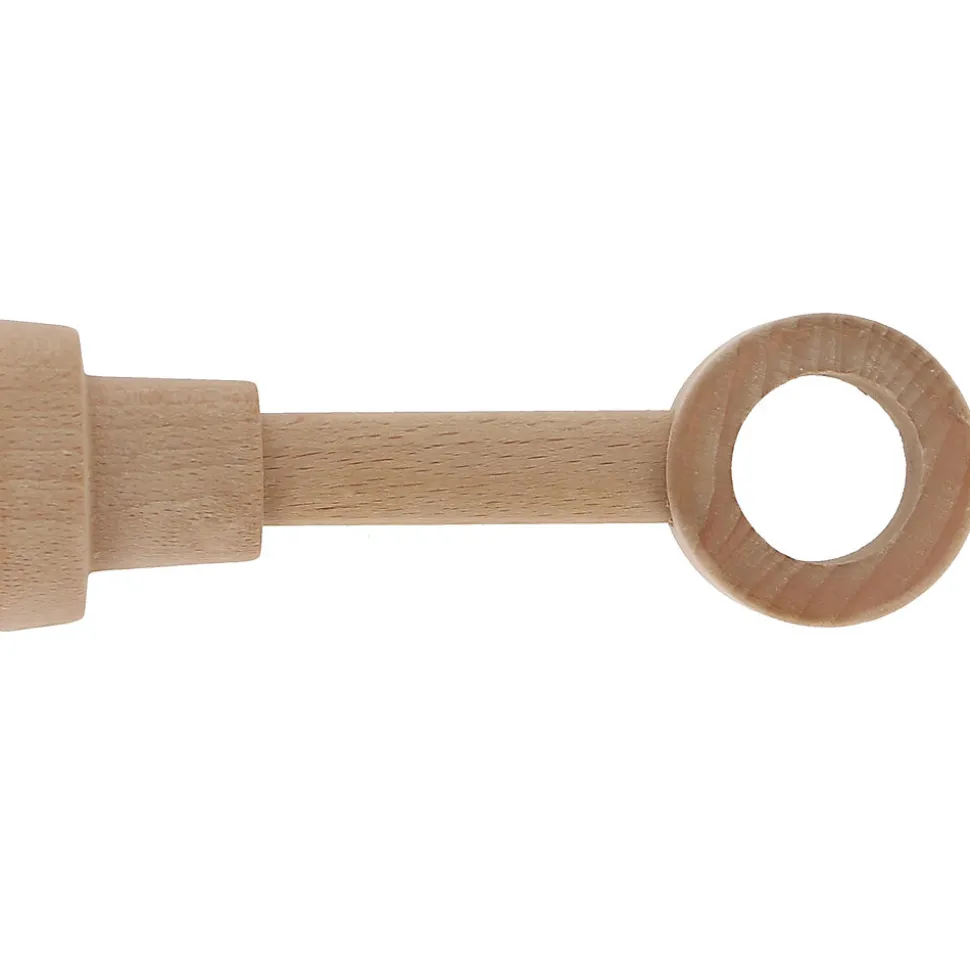 Support œil tringle à rideau extensible bois de hêtre beige Ø28mm L.85-130mm