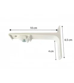 Support Mural Laqué pour Rail - Équerre Acier L. 10 cm