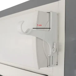 Support sans perçage, Tringle à  rideau, pour Coffre de Volet Roulant, Blanc, Extensible 14 à  24 cm, D.20 à  28 mm