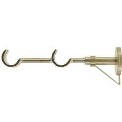 Support tige double tringle à rideau extensible Easy fix métal doré mat Ø20/28mm L.115/215mm Mobois