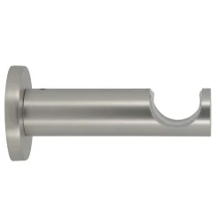 Support tige ouvert tringle à rideau métal gris chromé Ø20/28mm L.95mm Mobois
