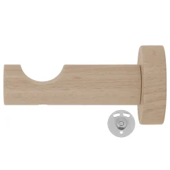 Support tige ouvert tringle à rideau bois de hêtre Ø28mm L.80mm Mobois