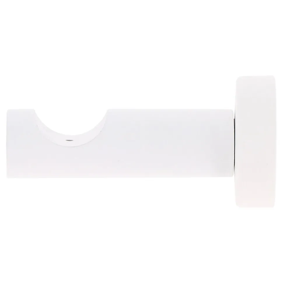 Support tige ouvert tringle à rideau bois de hêtre blanc mat Ø28mm L.80mm Mobois