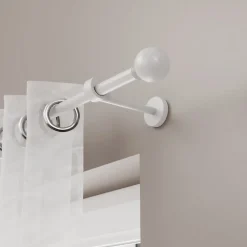 Support tringle à rideau à percer Anafi métal blanc Ø19/28mm GoodHome