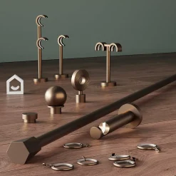 Support tringle à rideau à percer Kozani métal marron Ø19mm GoodHome