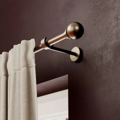 Support tringle à rideau à percer Kozani métal marron Ø19mm GoodHome