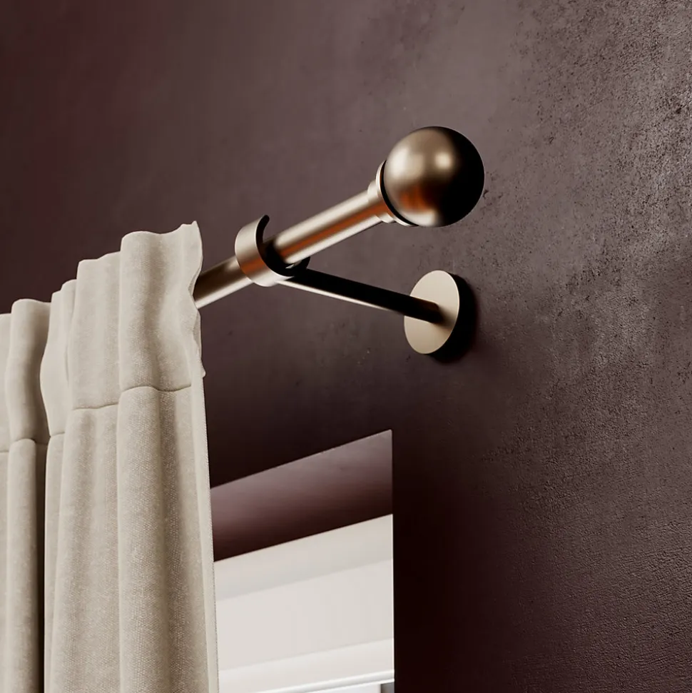 Support tringle à rideau à percer Kozani métal marron Ø19mm GoodHome