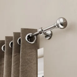 Support tringle à rideau extra court à percer Athens métal gris chromé Ø19mm GoodHome