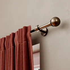 Support tringle à rideau extra court à percer Kozani métal marron Ø19mm GoodHome