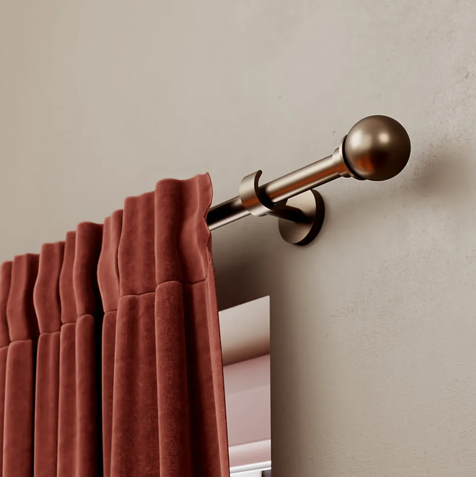 Support tringle à rideau extra court à percer Kozani métal marron Ø19mm GoodHome