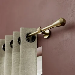 Support tringle à rideau extra court à percer Elasa métal doré Ø19mm GoodHome