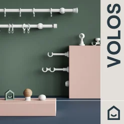 Support tringle à rideau long à percer Volos bois de hêtre blanc Ø28mm GoodHome
