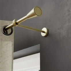 Support tringle à rideau long à percer Elasa métal doré Ø19mm GoodHome