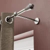 Support tringle à rideau long à percer Athens métal gris chromé Ø19mm GoodHome