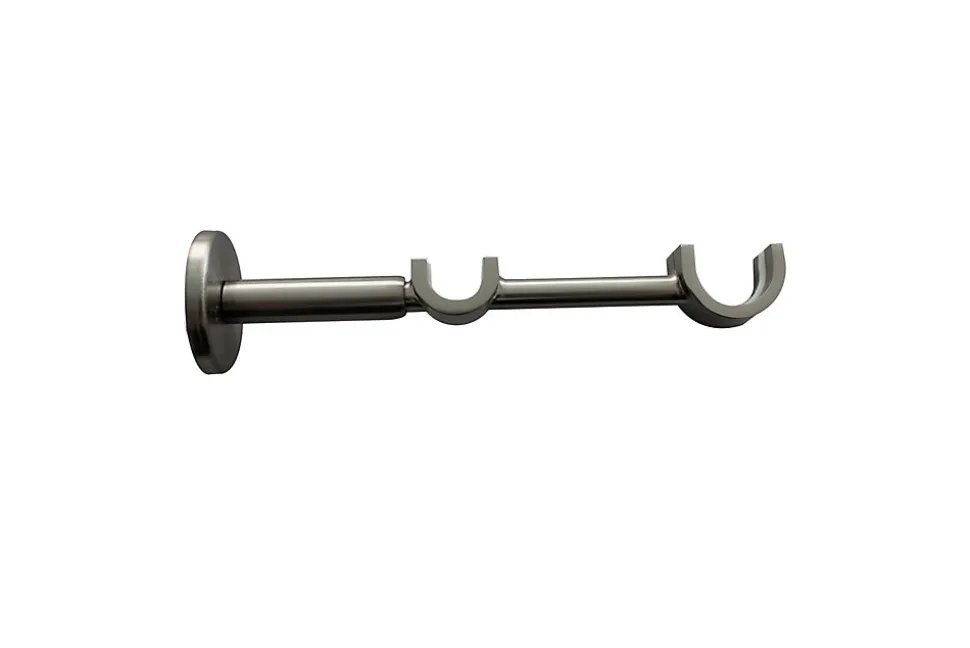 Support universel long pour barre à rideau double GoodHome Athens gris
