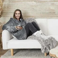 Sweat à capuche avec fermeture intérieur en sherpa