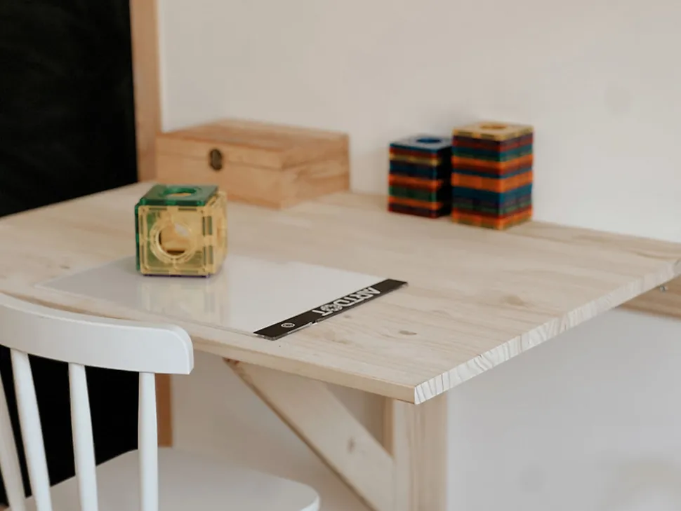 Table pliante murale en pin massif, 79,5x59 cm