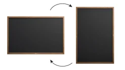 Tableau à Craie Noir avec Cadre en Bois Laqué 150x100cm