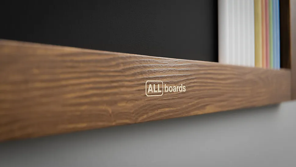 Tableau à Craie Noir avec Cadre en Bois Laqué 100x80cm