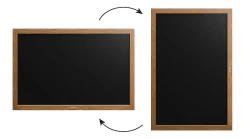 Tableau à Craie Noir Etanche avec Cadre en Bois Laqué 90x60cm