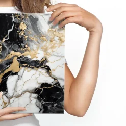 Tableau Abstraction De Marbre Glamour 60cm x 60cm - Parfait pour décorer votre salon, chambre ou bureau avec un design unique et