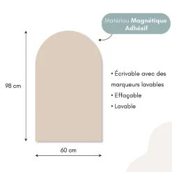 Tableau adhésif magnétique arc écru 60x98cm