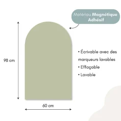 Tableau adhésif magnétique arc vert 60x98cm