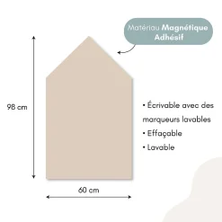 Tableau adhésif magnétique maison écru 60x98cm
