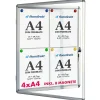 Tableau affichage mural intérieur Vitrine 49 x 67 cm 4 x A4 Avec 8 aimants - Floordirekt