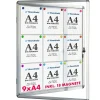 Tableau affichage mural intérieur Vitrine 70 x 97 cm 9 x A4 Avec 18 aimants - Floordirekt