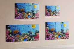 Tableau Aimanté Tulup 90x60 cm La vie sous-marine En Verre Pour Cuisine