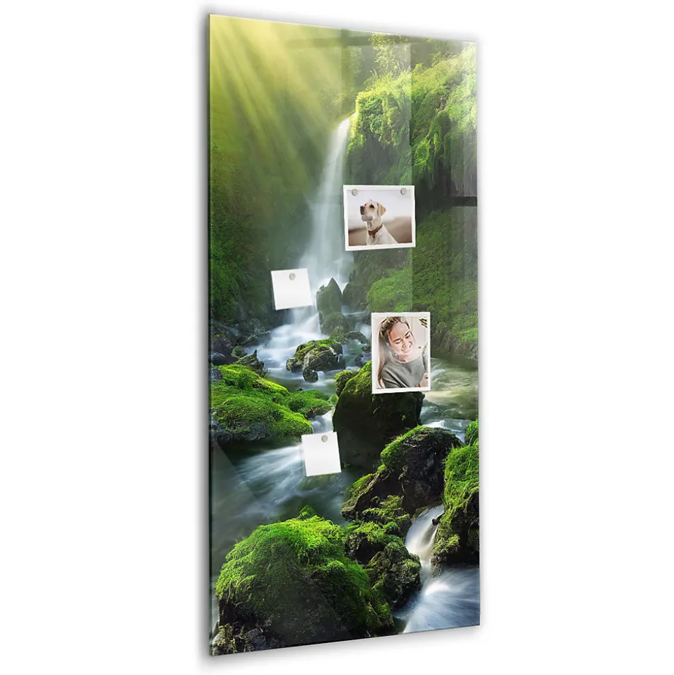 Tableau Aimanté Tulup 60x120 cm Cascade avec rochers En Verre Pour Cuisine