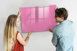 Tableau Aimanté Tulup 100x70 cm Couleur rose En Verre Pour Cuisine