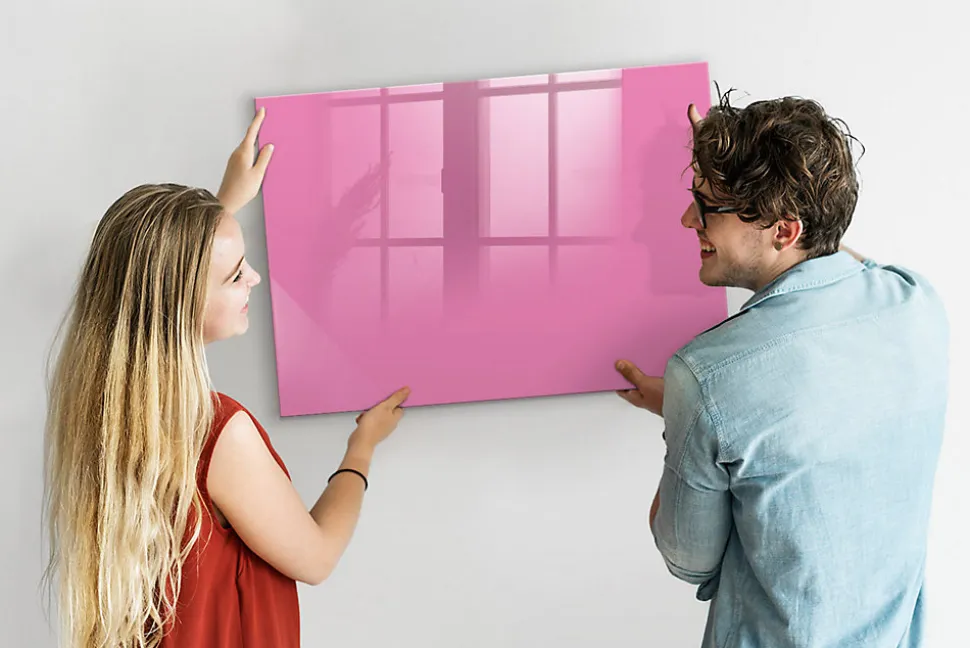 Tableau Aimanté Tulup 100x70 cm Couleur rose En Verre Pour Cuisine